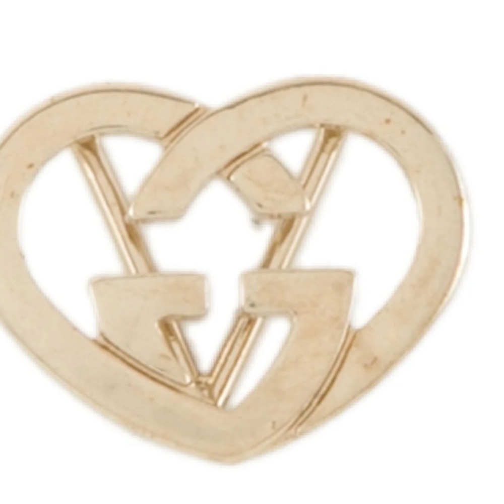 Gucci Gold Heart Logo Brooch
